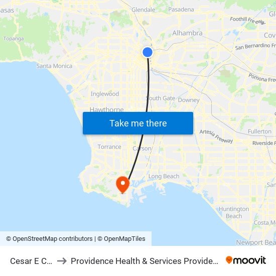 Cesar E Chavez / Alameda to Providence Health & Services Providence Little Company of Mary Medical Center San Pedro map