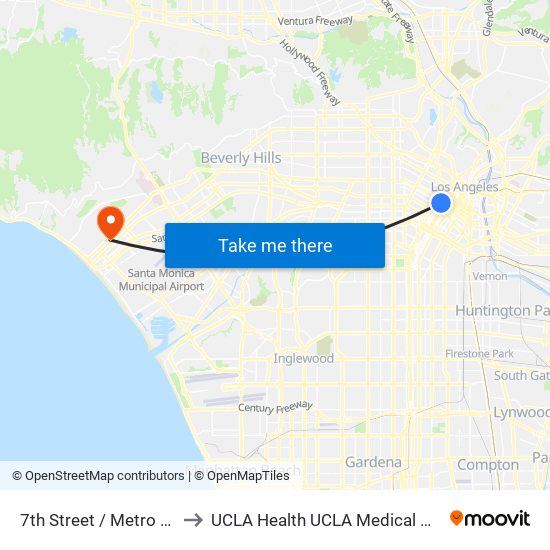 7th Street / Metro Center Station to UCLA Health UCLA Medical Center Santa Monica map