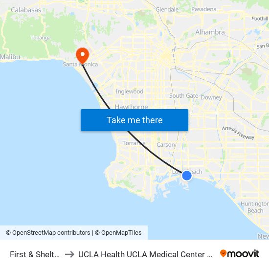 First & Shelter C N to UCLA Health UCLA Medical Center Santa Monica map