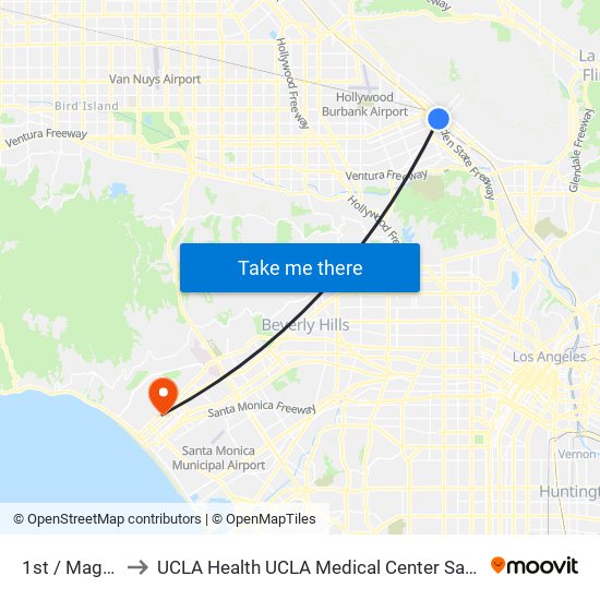 1st / Magnolia to UCLA Health UCLA Medical Center Santa Monica map