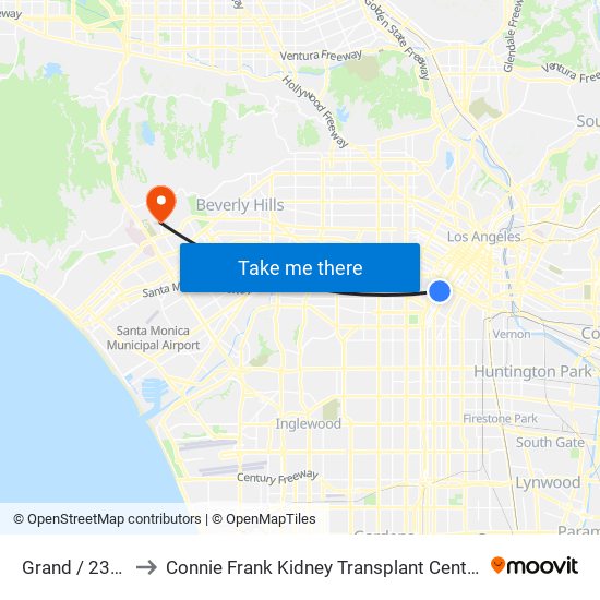 Grand / 23rd to Connie Frank Kidney Transplant Center map