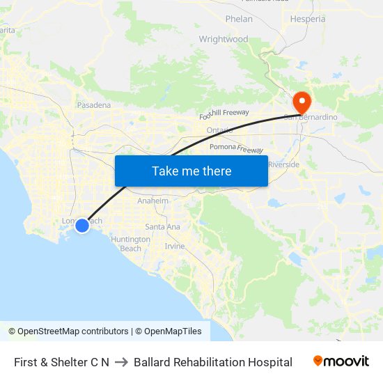 First & Shelter C N to Ballard Rehabilitation Hospital map