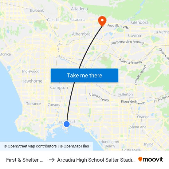 First & Shelter C N to Arcadia High School Salter Stadium map