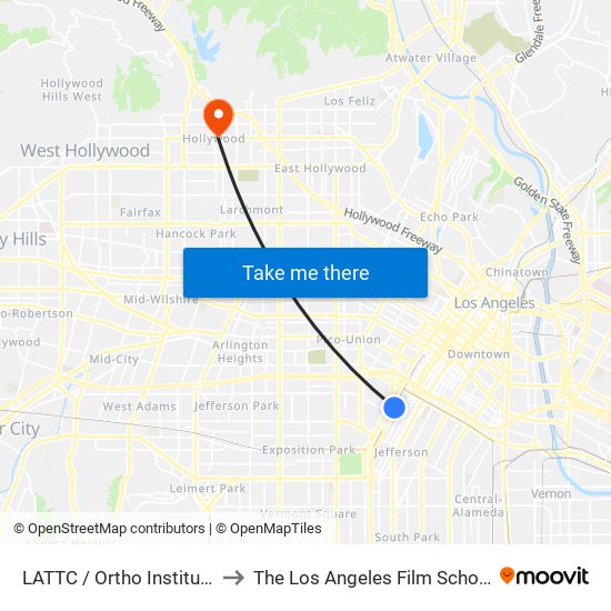 LATTC / Ortho Institute to The Los Angeles Film School map