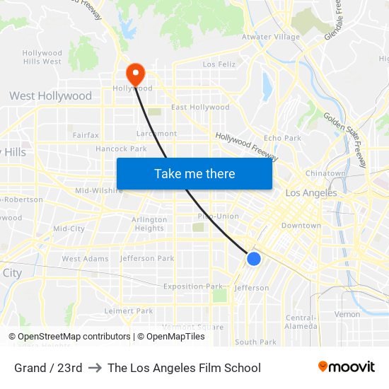 Grand / 23rd to The Los Angeles Film School map