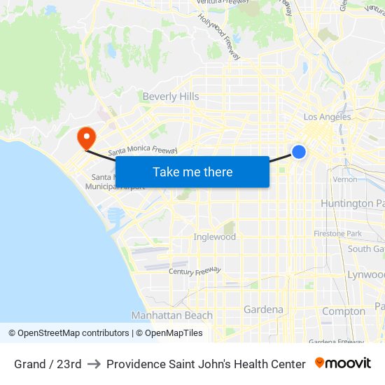 Grand / 23rd to Providence Saint John's Health Center map