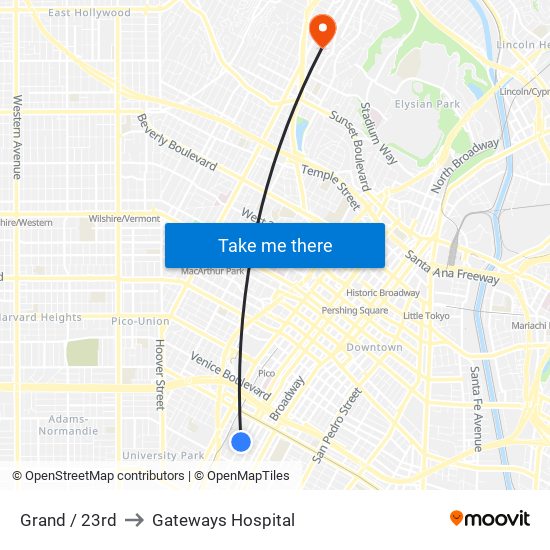 Grand / 23rd to Gateways Hospital map