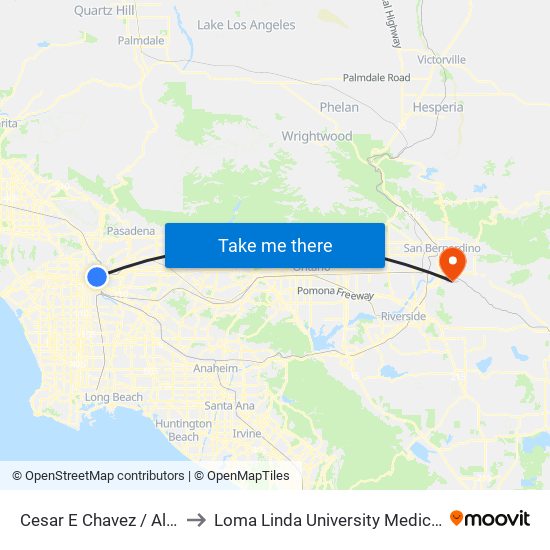 Cesar E Chavez / Alameda to Loma Linda University Medical Center map