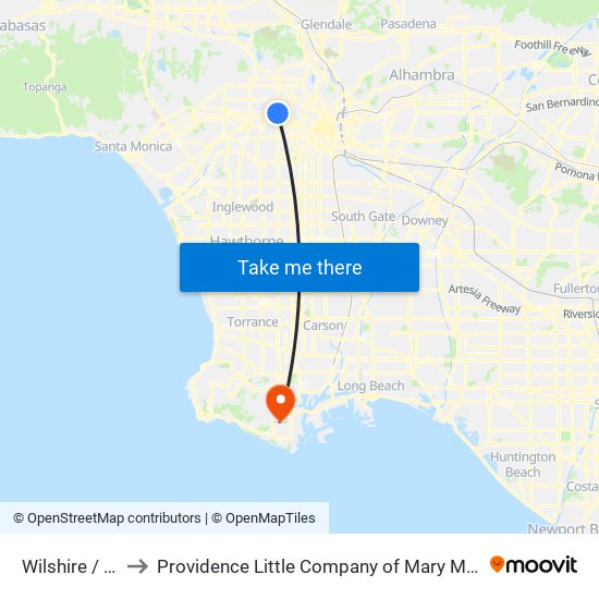 Wilshire / Western to Providence Little Company of Mary Medical Center San Pedro map