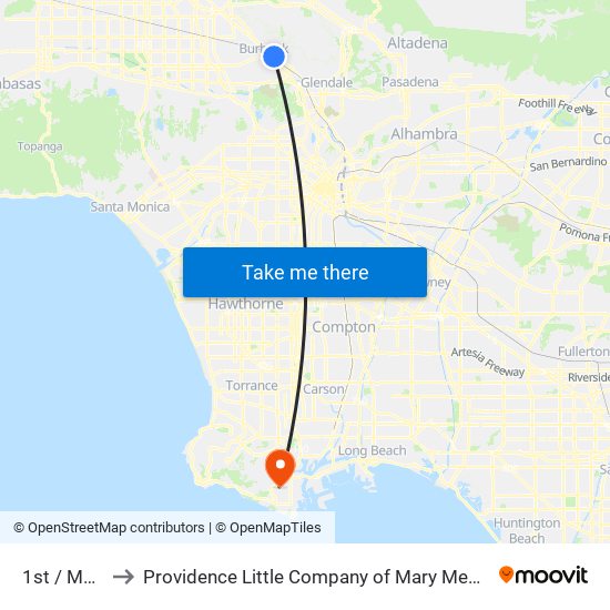 1st / Magnolia to Providence Little Company of Mary Medical Center San Pedro map