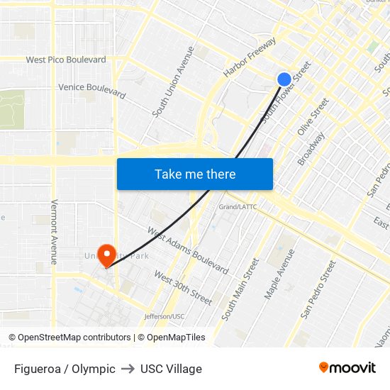 Figueroa / Olympic to USC Village map