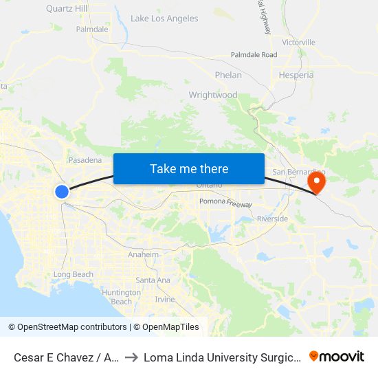 Cesar E Chavez / Alameda to Loma Linda University Surgical Hospital map