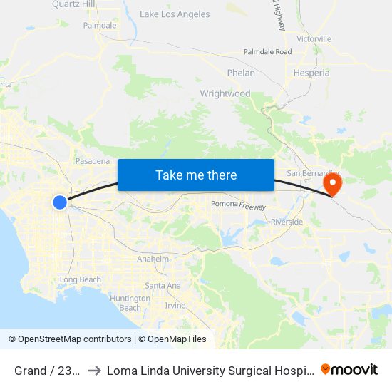 Grand / 23rd to Loma Linda University Surgical Hospital map