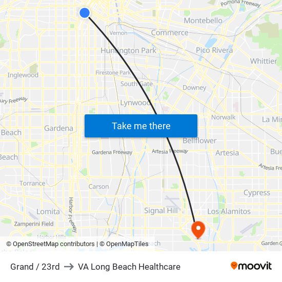 Grand / 23rd to VA Long Beach Healthcare map