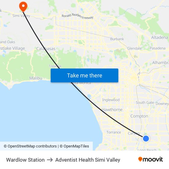 Wardlow Station to Adventist Health Simi Valley map