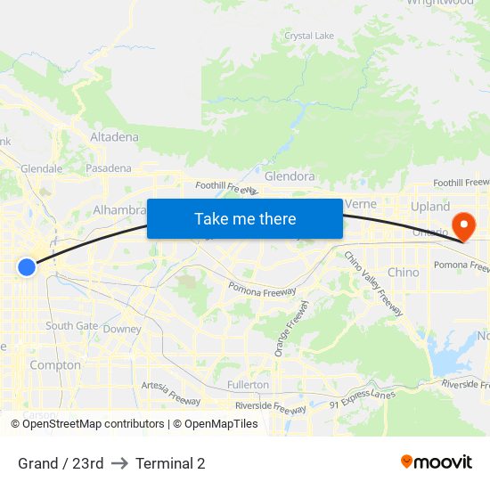 Grand / 23rd to Terminal 2 map