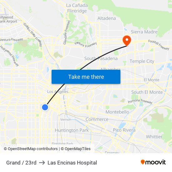 Grand / 23rd to Las Encinas Hospital map