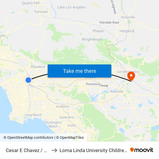 Cesar E Chavez / Alameda to Loma Linda University Children's Hospital map