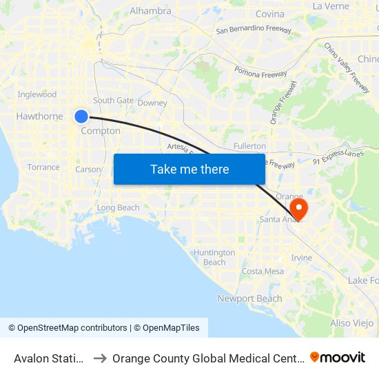 Avalon Station to Orange County Global Medical Center map