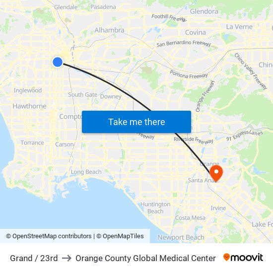 Grand / 23rd to Orange County Global Medical Center map