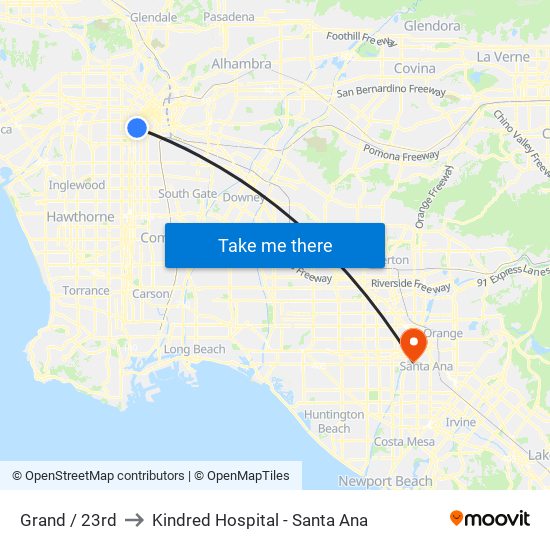 Grand / 23rd to Kindred Hospital - Santa Ana map