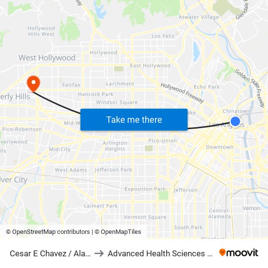 Cesar E Chavez / Alameda to Advanced Health Sciences Pavilion map