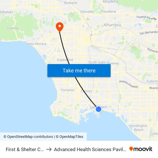 First & Shelter C N to Advanced Health Sciences Pavilion map