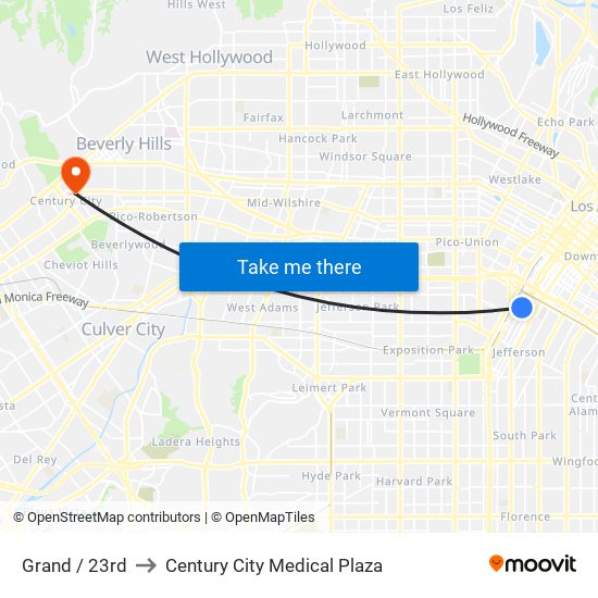 Grand / 23rd to Century City Medical Plaza map