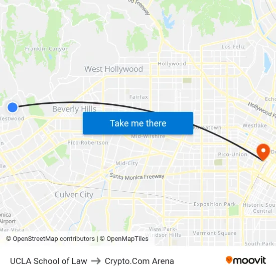 UCLA School of Law to Crypto.Com Arena map