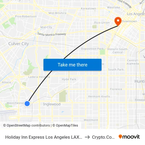 Holiday Inn Express Los Angeles LAX Airport an IHG Hotel to Crypto.Com Arena map