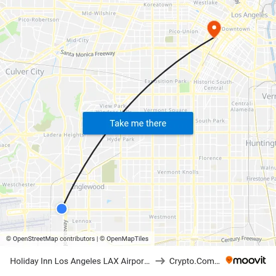 Holiday Inn Los Angeles LAX Airport an IHG Hotel to Crypto.Com Arena map