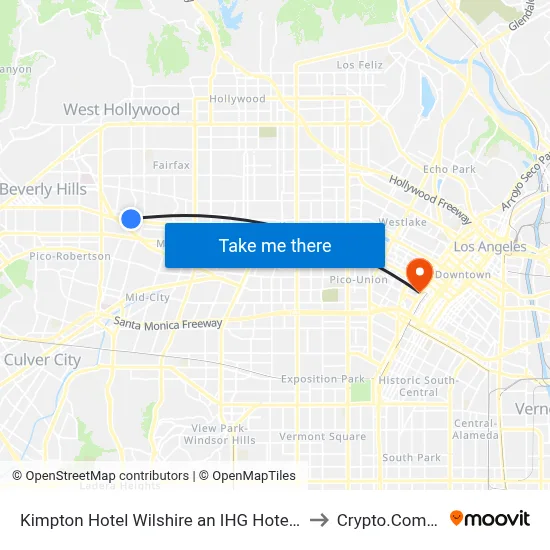 Kimpton Hotel Wilshire an IHG Hotel Los Angeles to Crypto.Com Arena map