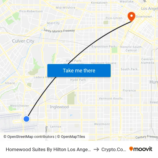 Homewood Suites By Hilton Los Angeles International Airport to Crypto.Com Arena map