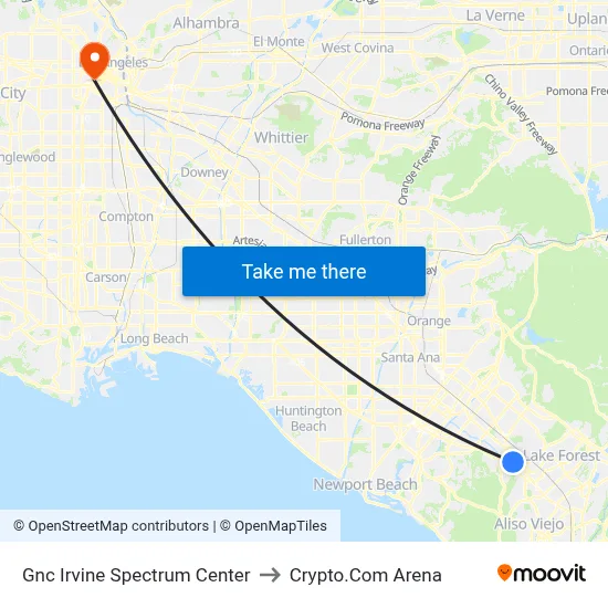 Gnc Irvine Spectrum Center to Crypto.Com Arena map
