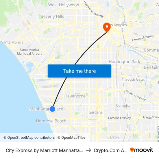 City Express by Marriott Manhattan Beach to Crypto.Com Arena map