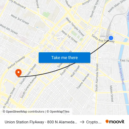 Union Station FlyAway - 800 N Alameda St at Union Station / Patsaurus Plaza to Crypto.Com Arena map