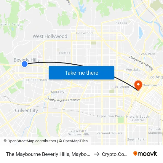 The Maybourne Beverly Hills, Maybourne, Los Angeles to Crypto.Com Arena map