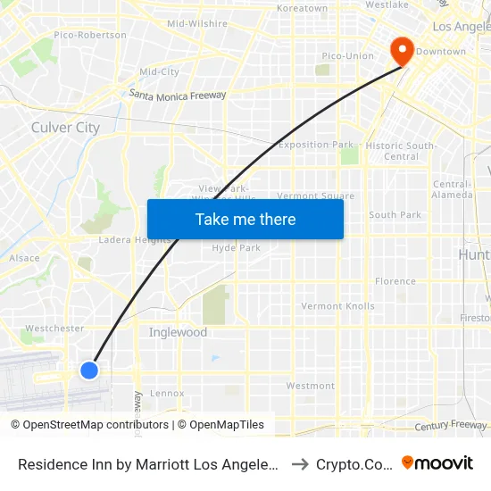 Residence Inn by Marriott Los Angeles LAX/Century Boulevard to Crypto.Com Arena map