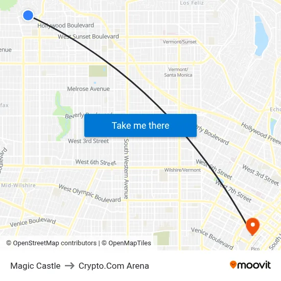Magic Castle to Crypto.Com Arena map