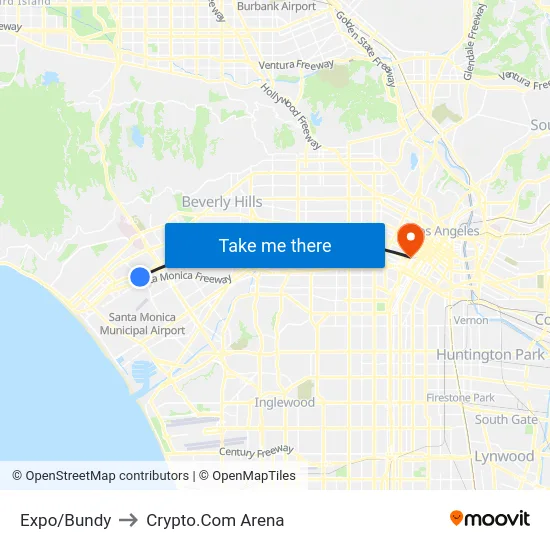 Expo/Bundy to Crypto.Com Arena map