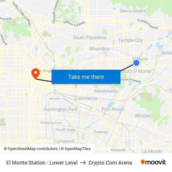 El Monte Station - Lower Level to Crypto.Com Arena map