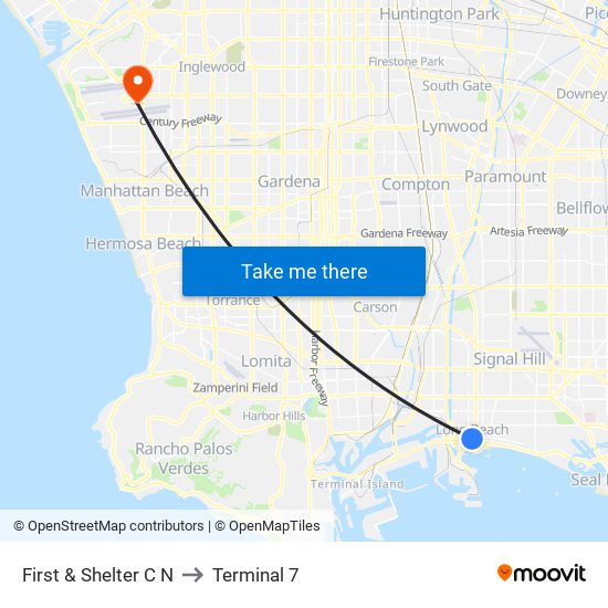 First & Shelter C N to Terminal 7 map