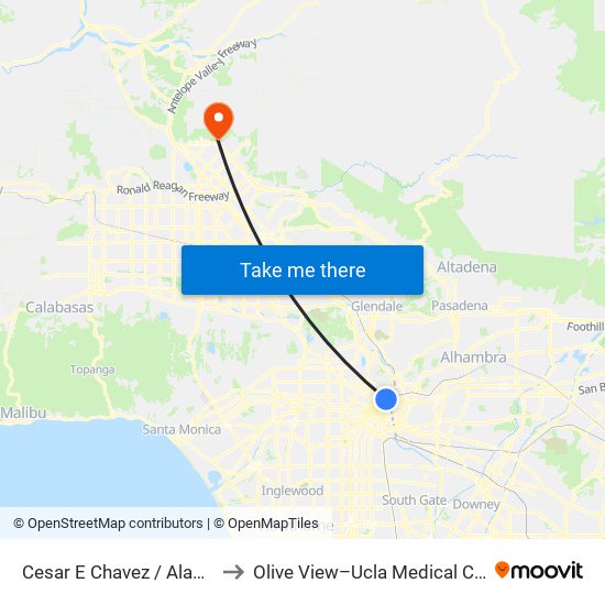Cesar E Chavez / Alameda to Olive View–Ucla Medical Center map