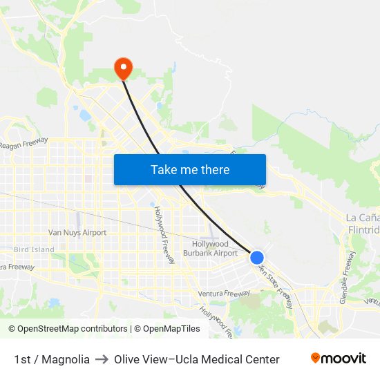 1st / Magnolia to Olive View–Ucla Medical Center map