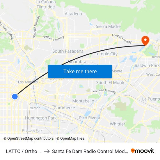 LATTC / Ortho Institute to Santa Fe Dam Radio Control Modelers Flting Field map