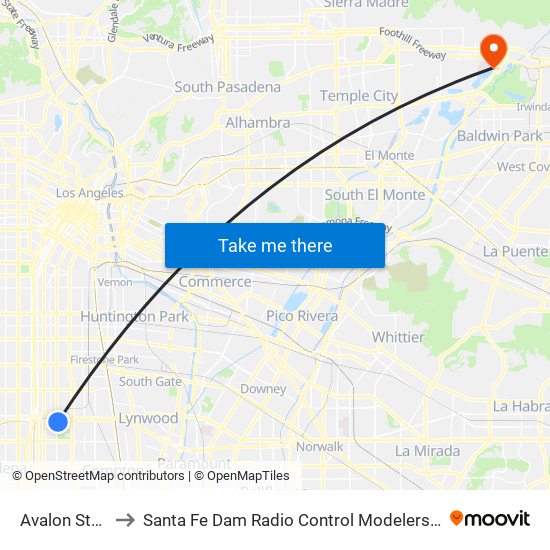 Avalon Station to Santa Fe Dam Radio Control Modelers Flting Field map