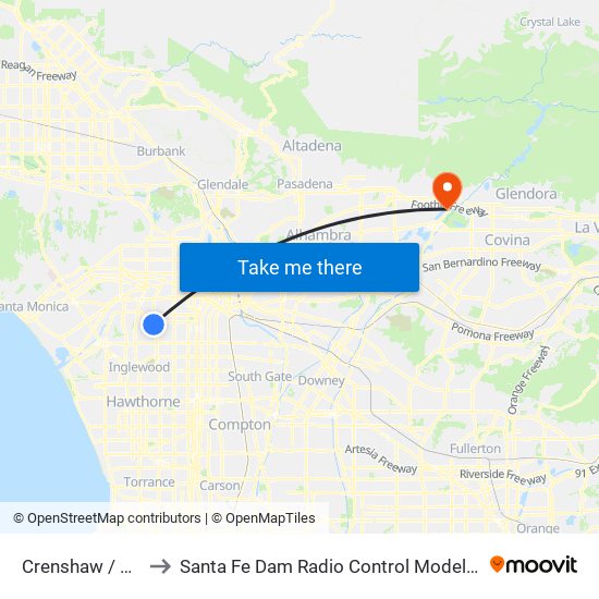 Crenshaw / Stocker to Santa Fe Dam Radio Control Modelers Flting Field map