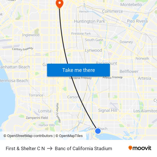 First & Shelter C N to Banc of California Stadium map