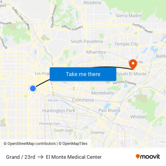 Grand / 23rd to El Monte Medical Center map