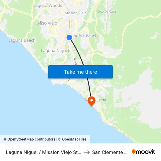 Laguna Niguel / Mission Viejo Station to San Clemente Pier map